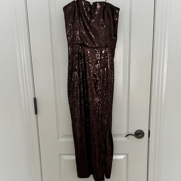 Generation Love Brown Sequin Strapless Dress - Picture 2 of 4